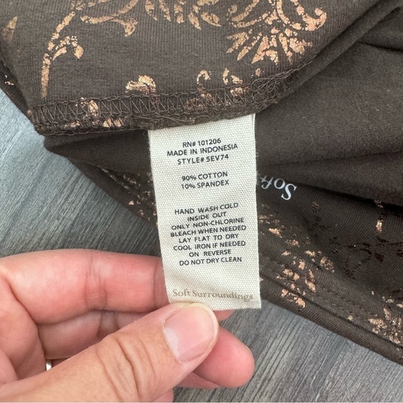 SOFT SURROUNDINGS Coffee Brown Metallic Must Have Tamarack Leggings Size 3X - Picture 6 of 14
